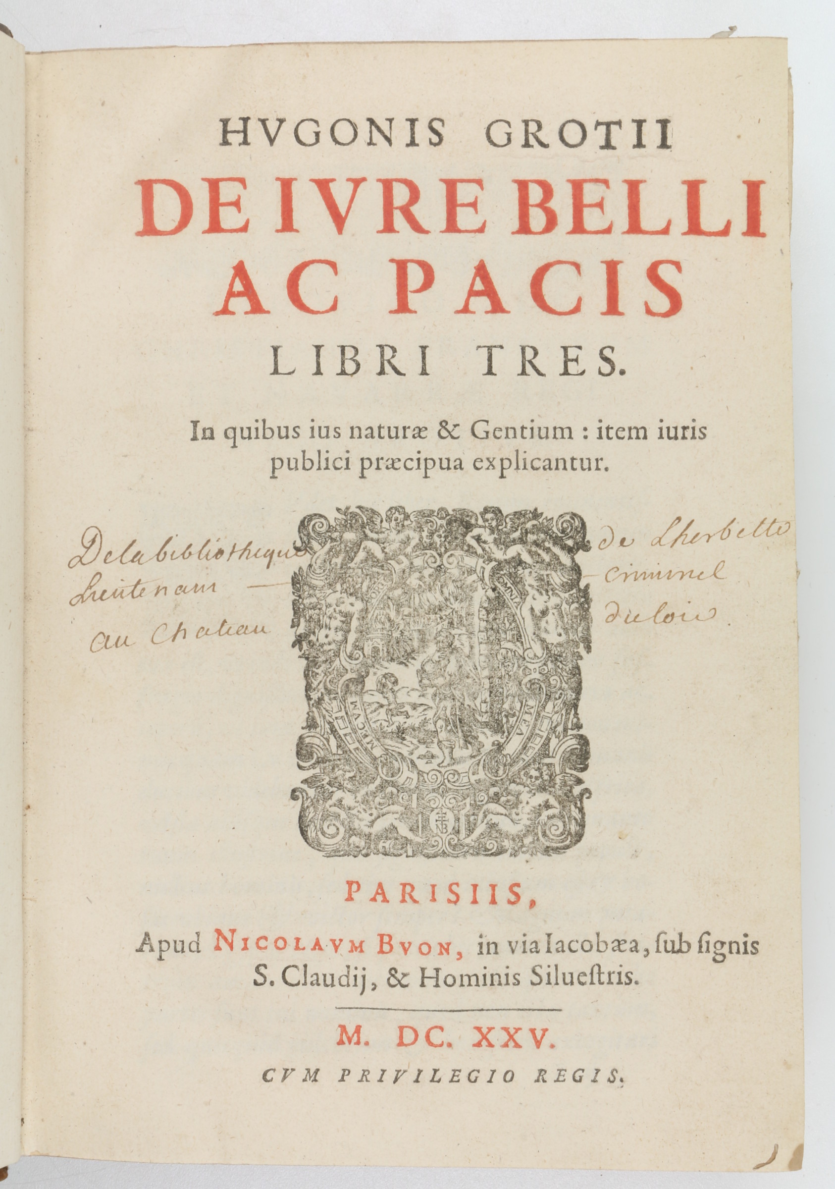 Sold] Grotius, Hugo. De belli ac pacis libri tres. In quibus ius naturae Antiquariat INLIBRIS Gilhofer Nfg.