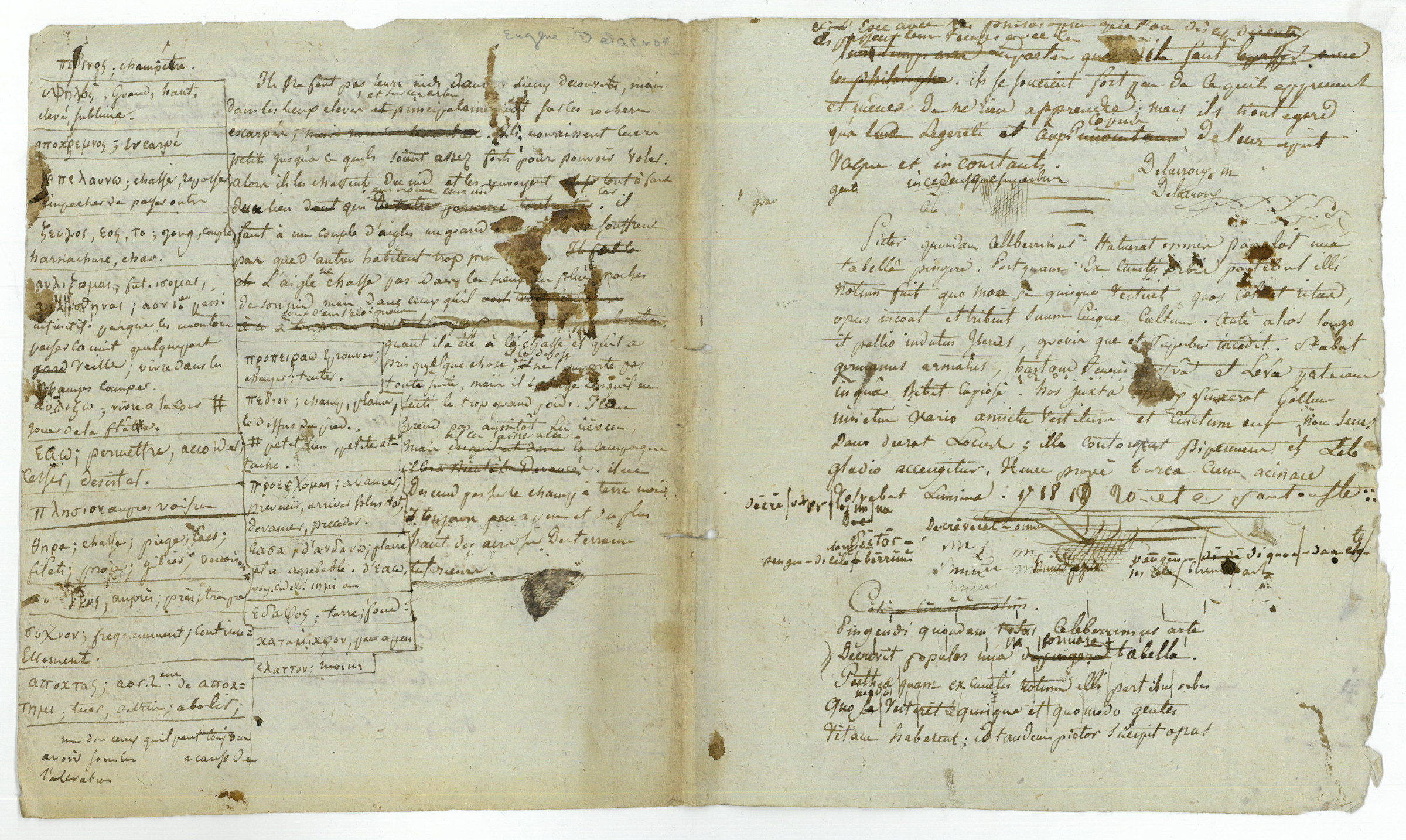 Delacroix, Eugène Autograph manuscript signed (