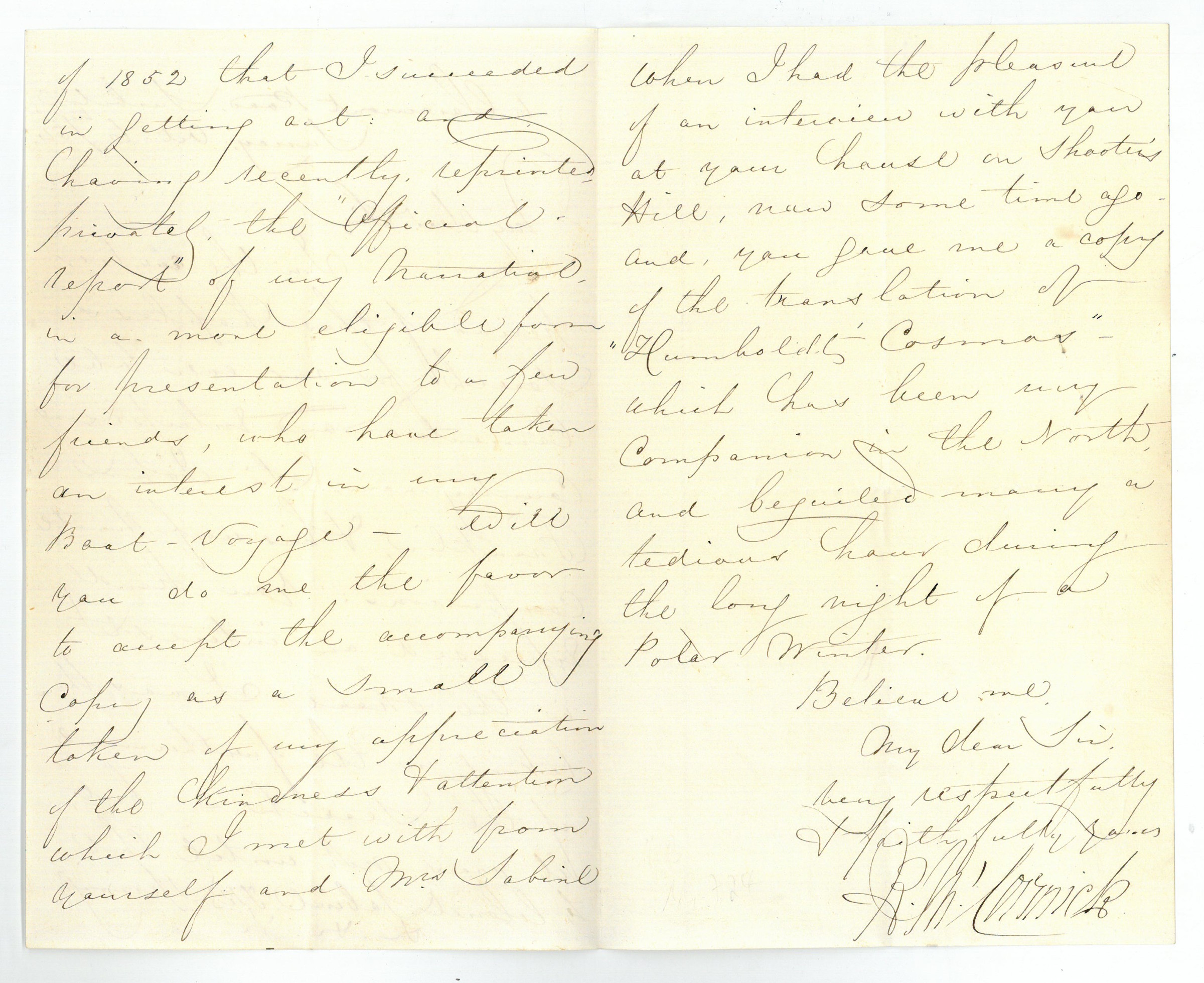 McCormick, Robert Autograph letter signed. - Antiquariat INLIBRIS ...
